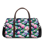 Vintage Lotus Floral Print Duffle Bag