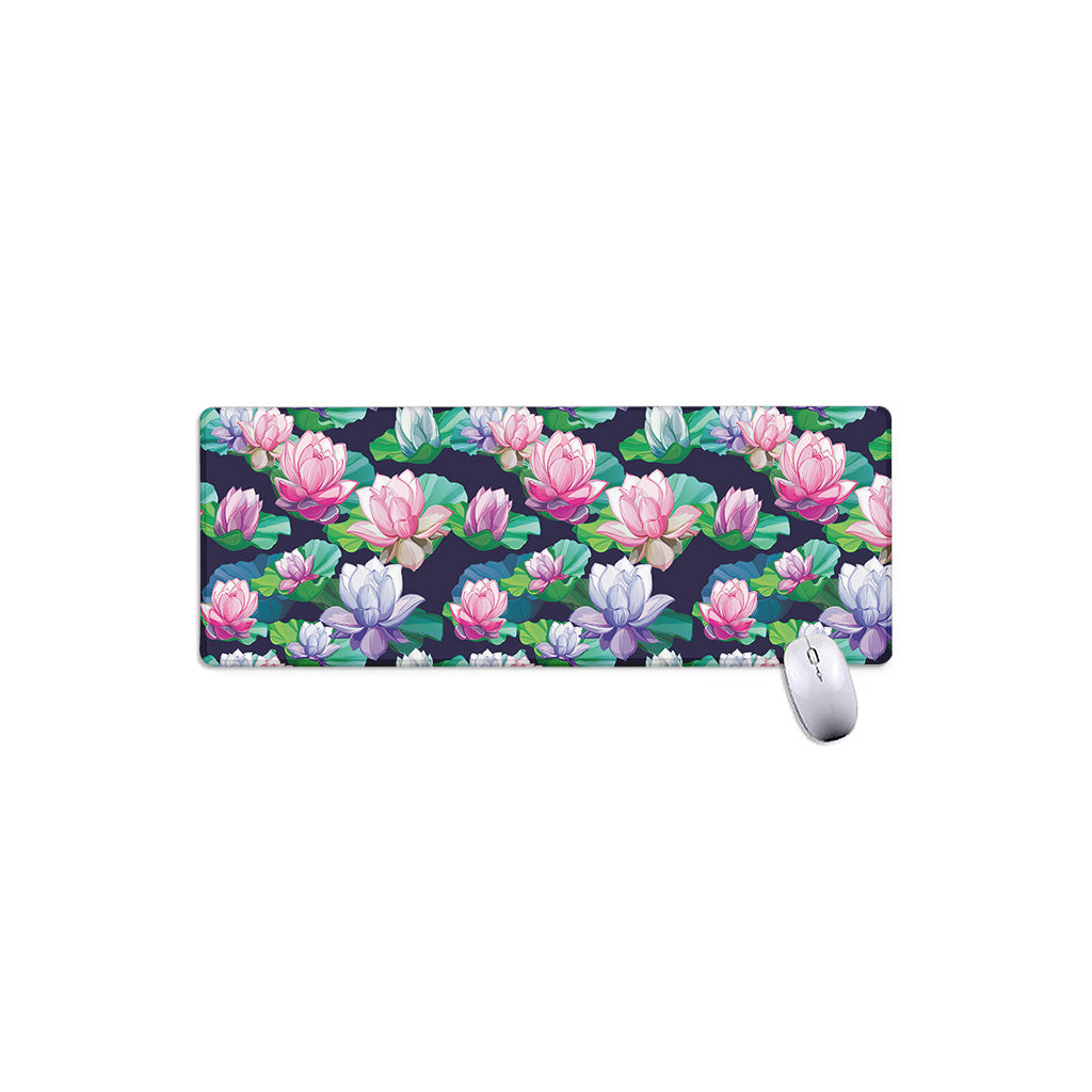 Vintage Lotus Floral Print Extended Mouse Pad