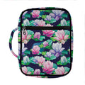 Vintage Lotus Floral Print Front Pocket Bible Bag