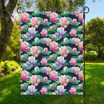 Vintage Lotus Floral Print Garden Flag