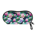 Vintage Lotus Floral Print Glasses Case
