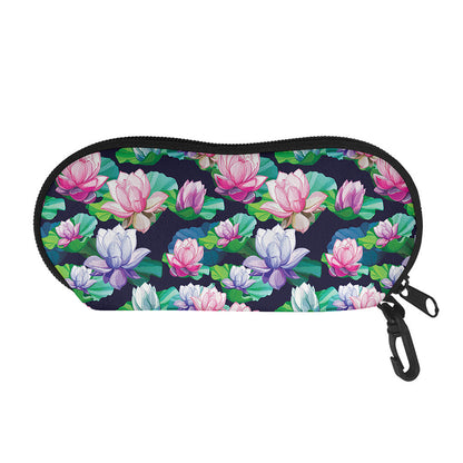 Vintage Lotus Floral Print Glasses Case