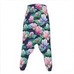 Vintage Lotus Floral Print Hammer Pants