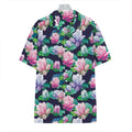 Vintage Lotus Floral Print Hawaiian Shirt