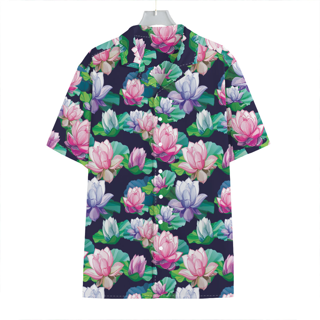 Vintage Lotus Floral Print Hawaiian Shirt