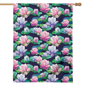 Vintage Lotus Floral Print House Flag – GearFrost