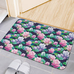Vintage Lotus Floral Print Indoor Door Mat