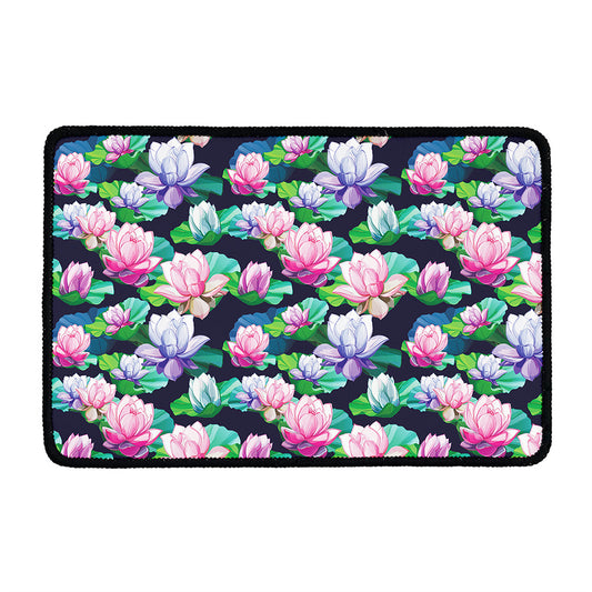 Vintage Lotus Floral Print Kitchen Mat