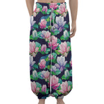 Vintage Lotus Floral Print Lantern Pants