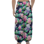 Vintage Lotus Floral Print Lantern Pants