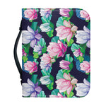 Vintage Lotus Floral Print Leather Bible Cover