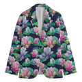 Vintage Lotus Floral Print Men's Blazer
