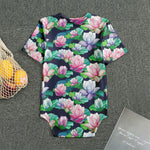 Vintage Lotus Floral Print Men's Bodysuit