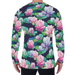Vintage Lotus Floral Print Men's Long Sleeve T-Shirt