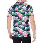 Vintage Lotus Floral Print Men's Shirt