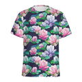 Vintage Lotus Floral Print Men's Athletic T-Shirt