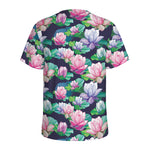 Vintage Lotus Floral Print Men's Sports T-Shirt