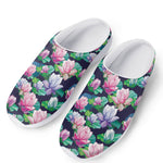 Vintage Lotus Floral Print Mesh Casual Shoes
