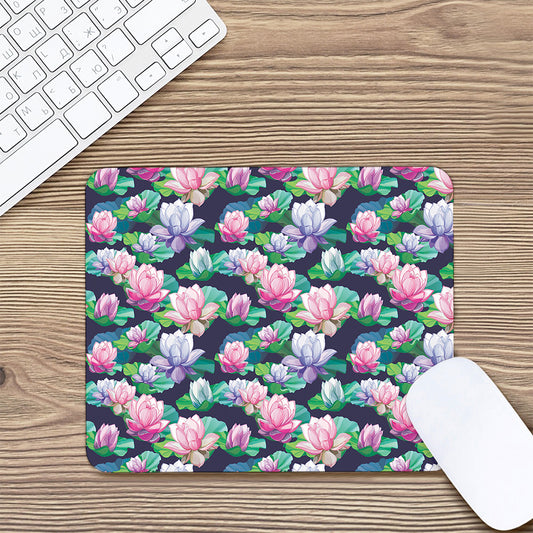 Vintage Lotus Floral Print Mouse Pad