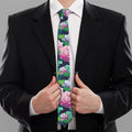 Vintage Lotus Floral Print Necktie