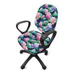 Vintage Lotus Floral Print Office Chair Cover