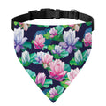 Vintage Lotus Floral Print Over The Collar Dog Bandana