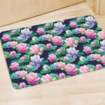 Vintage Lotus Floral Print Polyester Doormat