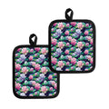 Vintage Lotus Floral Print Pot Holders