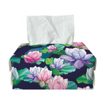 Vintage Lotus Floral Print Rectangle Tissue Box Cover