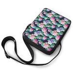 Vintage Lotus Floral Print Rectangular Crossbody Bag
