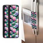 Vintage Lotus Floral Print Refrigerator Handle Covers