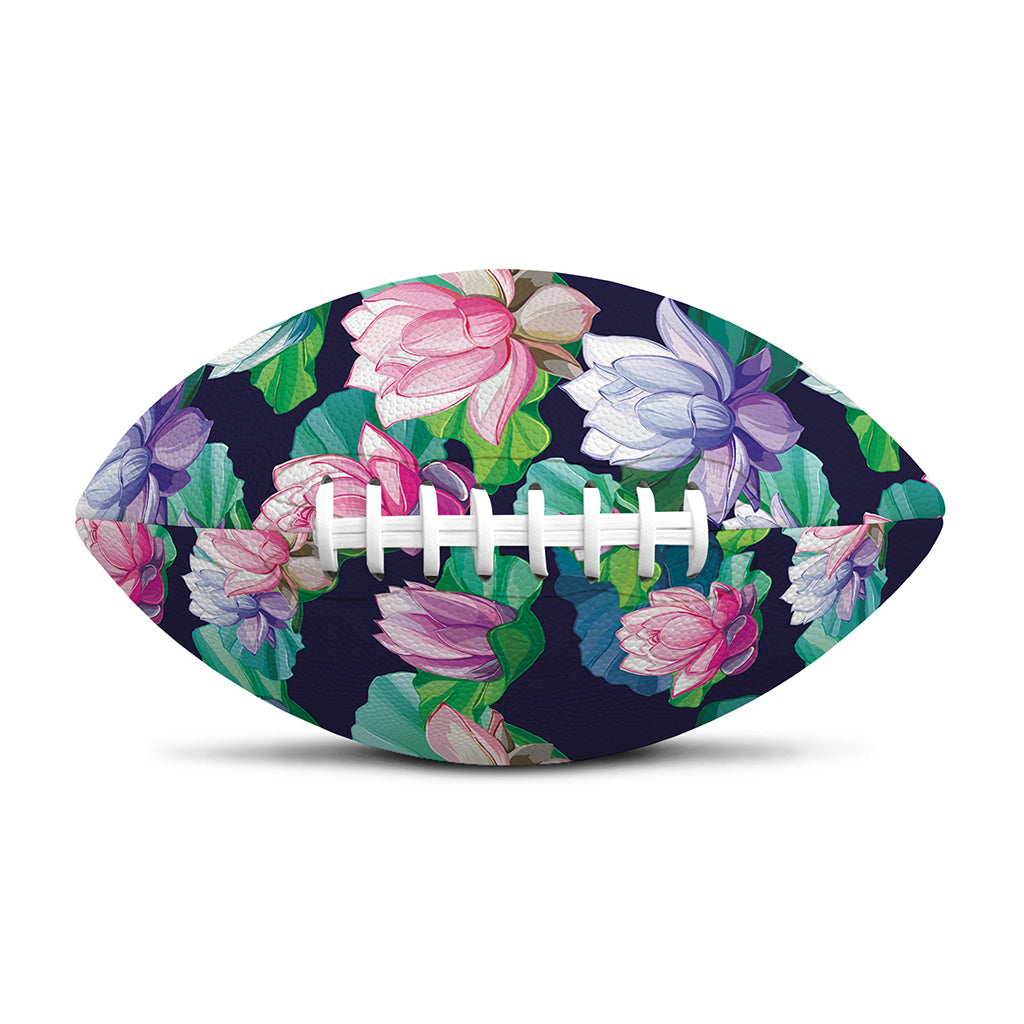 Vintage Lotus Floral Print Rugby Ball