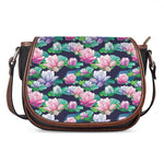 Vintage Lotus Floral Print Saddle Bag