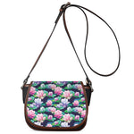 Vintage Lotus Floral Print Saddle Bag