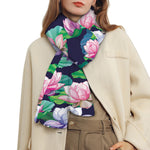 Vintage Lotus Floral Print Scarf