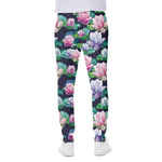 Vintage Lotus Floral Print Scuba Joggers