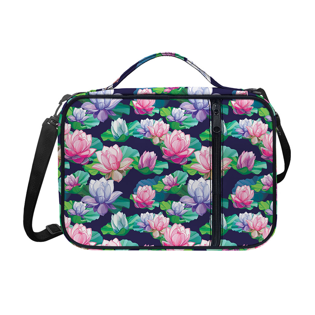 Vintage Lotus Floral Print Shoulder Strap Bible Bag