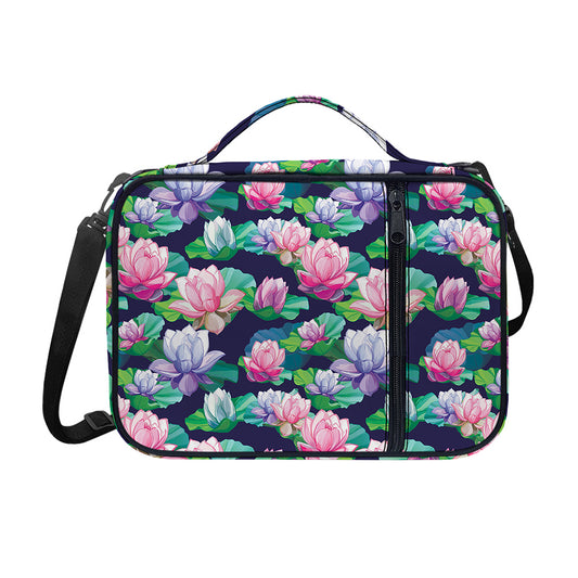 Vintage Lotus Floral Print Shoulder Strap Bible Bag