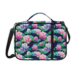 Vintage Lotus Floral Print Shoulder Strap Bible Bag