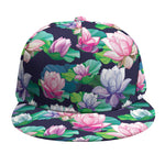 Vintage Lotus Floral Print Snapback Cap