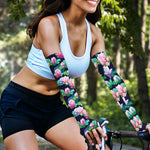 Vintage Lotus Floral Print Sun Protection Arm Sleeves