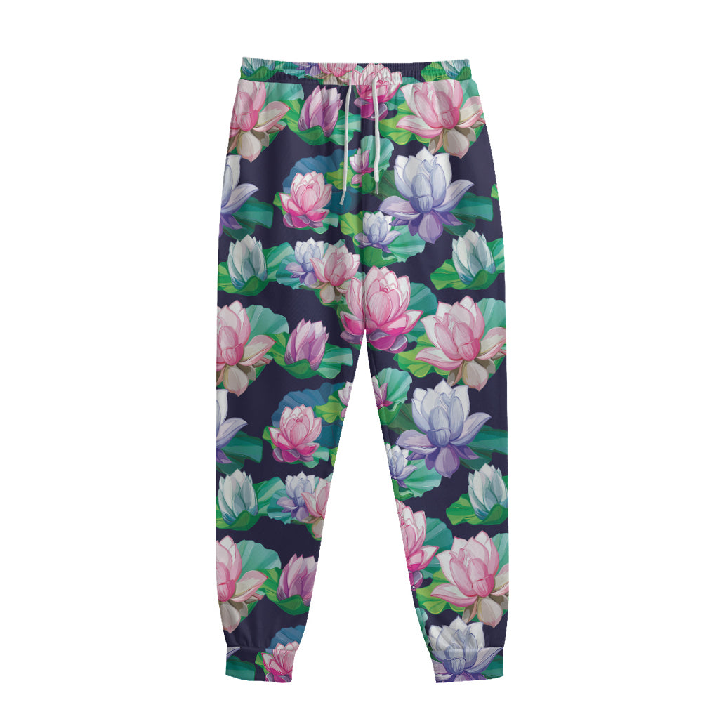 Vintage Lotus Floral Print Sweatpants