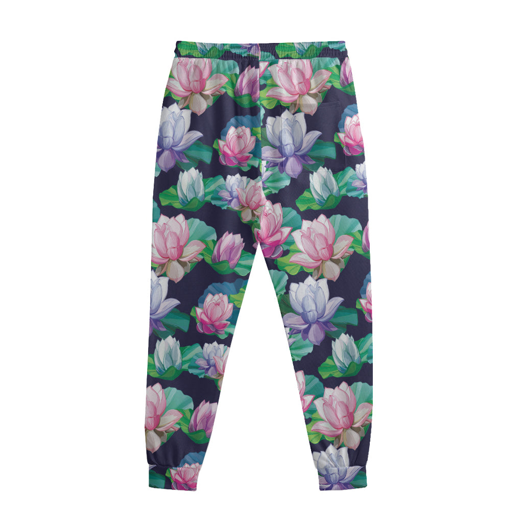 Vintage Lotus Floral Print Sweatpants