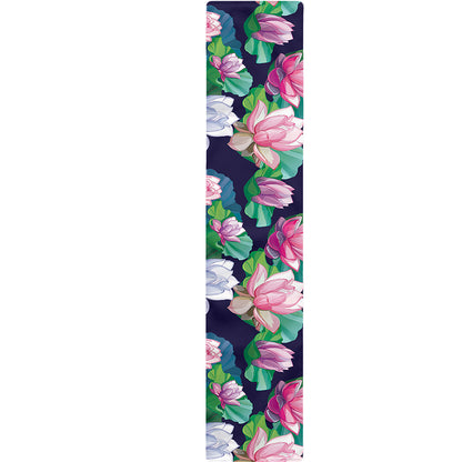 Vintage Lotus Floral Print Table Runner