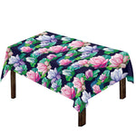 Vintage Lotus Floral Print Tablecloth