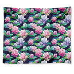 Vintage Lotus Floral Print Tapestry