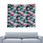 Vintage Lotus Floral Print Tapestry