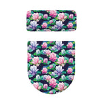 Vintage Lotus Floral Print Toilet Lid And Tank Cover Set