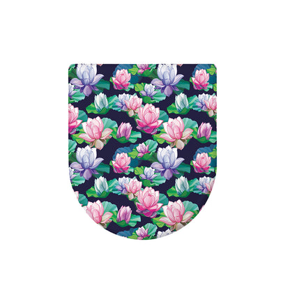 Vintage Lotus Floral Print Toilet Lid Cover