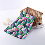 Vintage Lotus Floral Print Towel